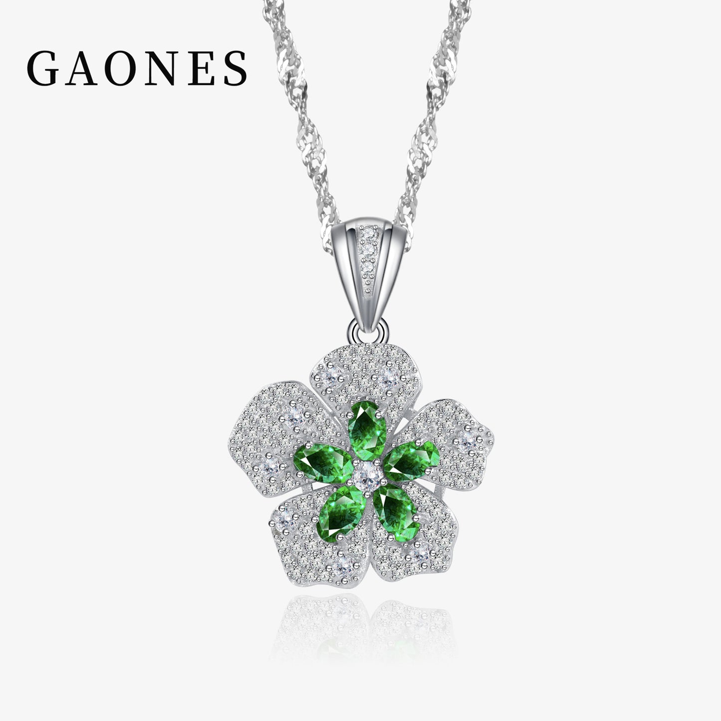 925 sterling silver petal leaf necklace inlaid with diamonds for women&#039;s luxury party gifts Europe and the United States cross-border jewelry.