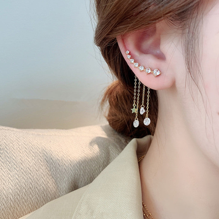 B466Dongdaemun Same Product Tassel Earrings Korean Temperament High Sense Temperamental Earrings2022Years of the New-