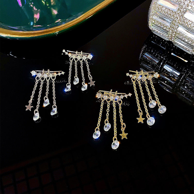 B466Dongdaemun Same Product Tassel Earrings Korean Temperament High Sense Temperamental Earrings2022Years of the New-